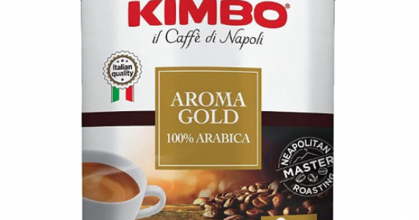 Kimbo Italian Coffee Ground Aroma Gold 100 Arabica 250g Metal Can