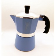 Italian Moka Espresso Coffee Maker 3 Cups Aluminium light Blue AB.M Idea Milano