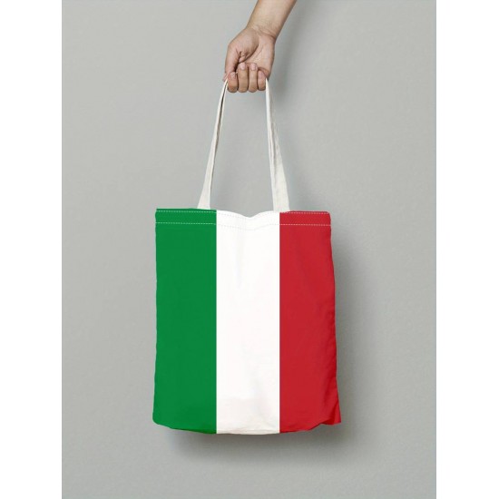 Canvas Shopping Bag with italian flag Colours