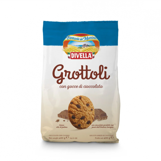 Italian Biscuits Grottoli with Chocolate chips Divella 400g