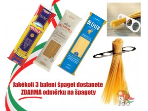 Bláznivá nabídka: Kupte si jakékoli 3 balení italských špaget a získejte ZDARMA nástroj na měření špaget