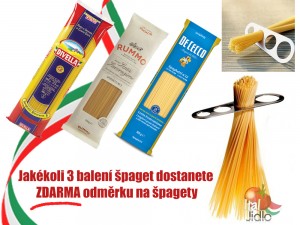Bláznivá nabídka: Kupte si jakékoli 3 balení italských špaget a získejte ZDARMA nástroj na měření špaget